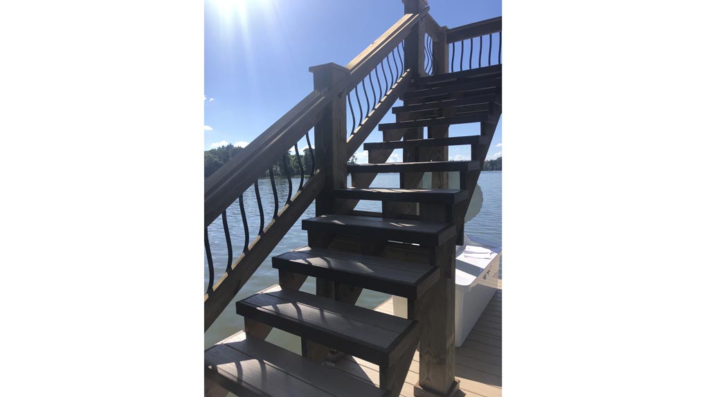 Stairs on dock photo